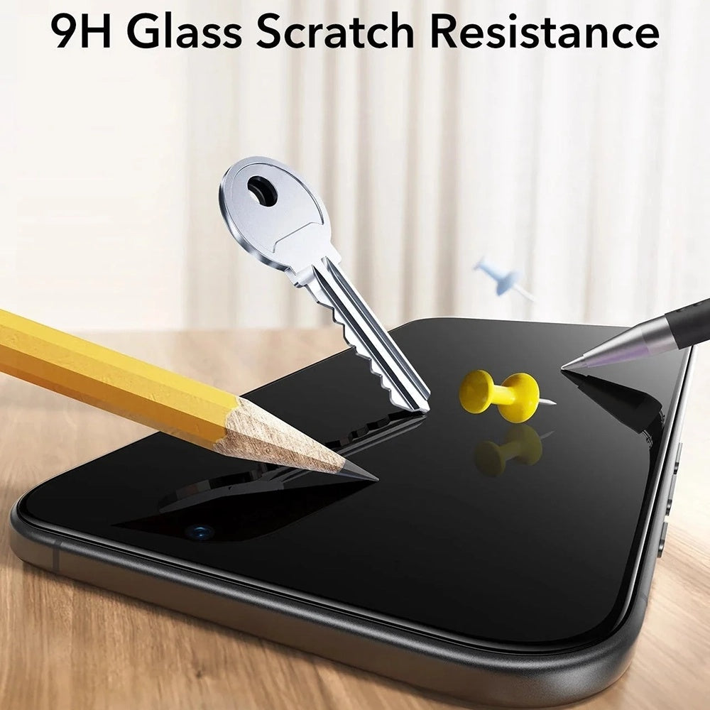 Privacy Screen Protector ESR UltraFit for Apple iPhone 17 / 16 Pro, Tempered Glass, Full Glue, Set of 3 Pieces