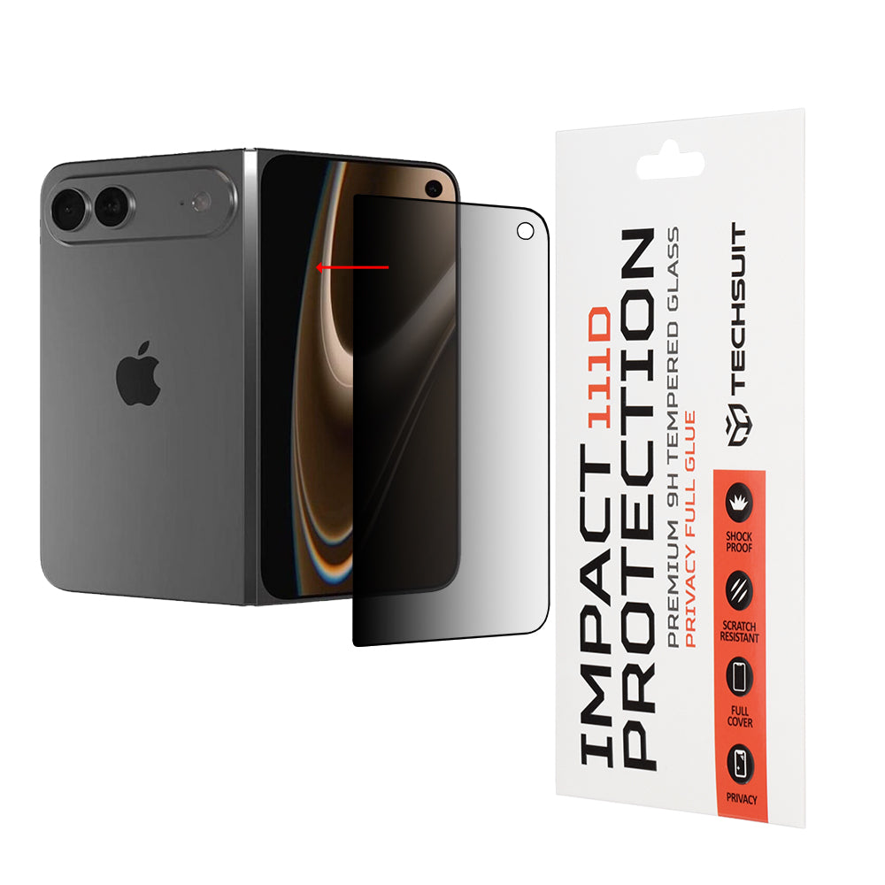 Privacy Techsuit Exterior Screen Protector for Apple iPhone Duo, Tempered Glass, Full Glue, 111D