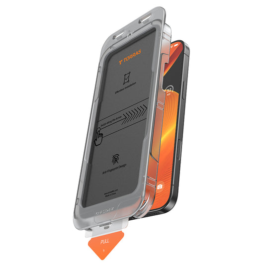 Privacy Screen Protector Torras GlassGo Install Master for Apple iPhone 16 Pro, Tempered Glass, Full Glue