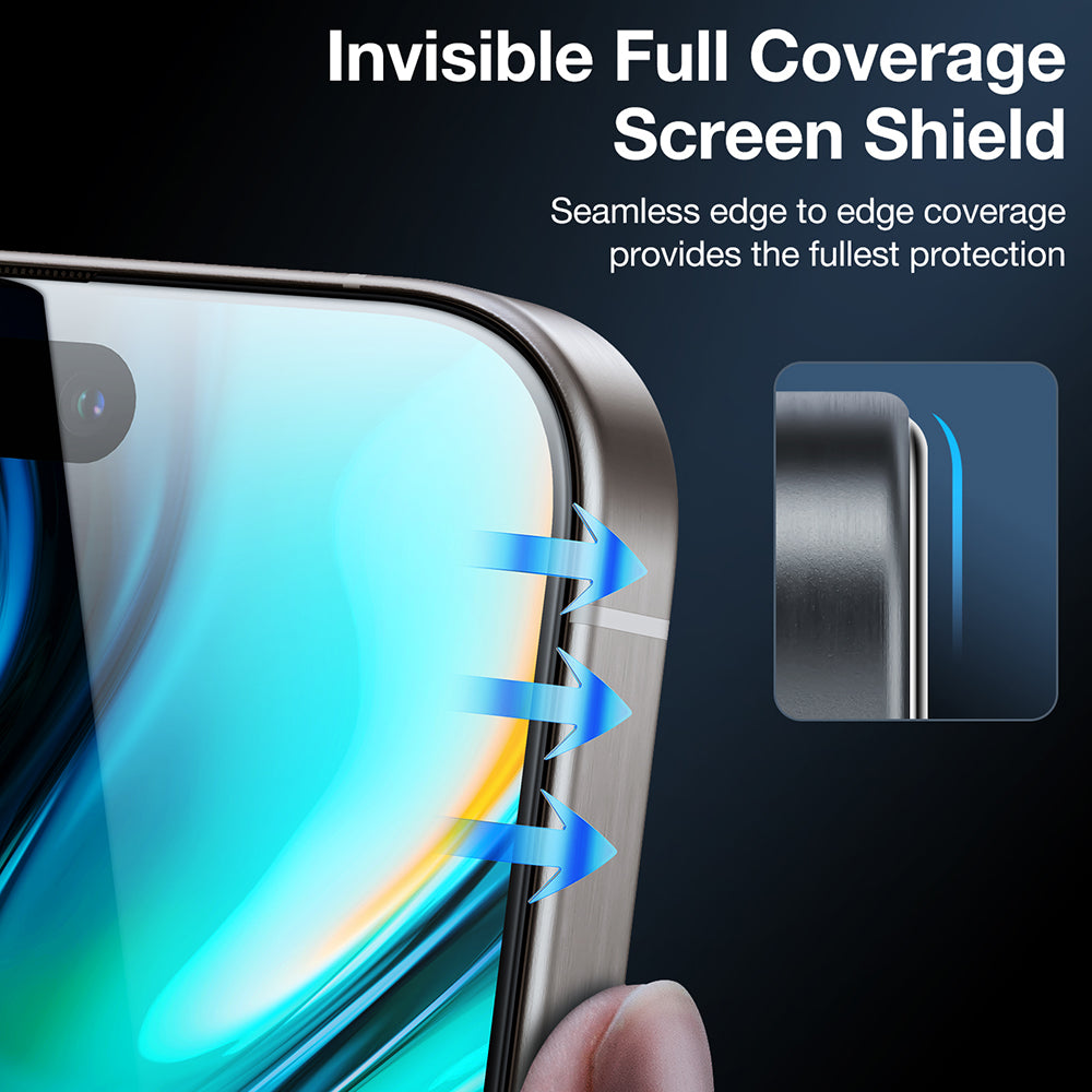 Privacy Screen Protector Torras GlassGo Install Master for Apple iPhone 17 Pro Max, Tempered Glass, Full Glue