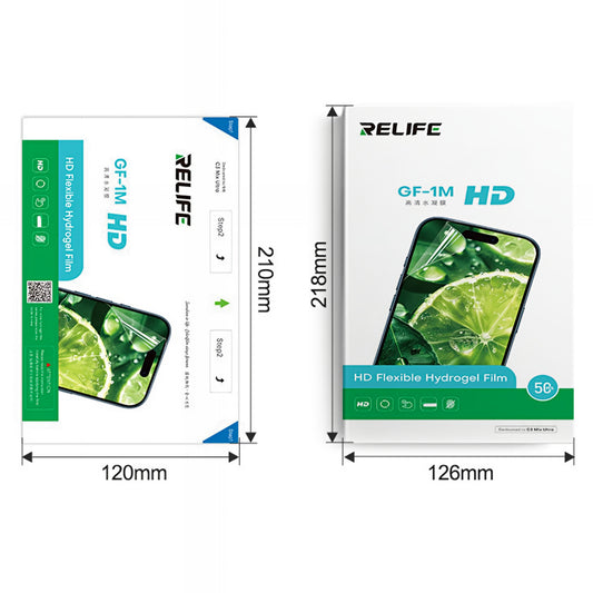 Relife GF-1M Hydrogel / TPU Film for Sunshine C3 Mix Ultra UV Vacuum Laminating Machine, 120mm x 210mm, Set of 50 pieces