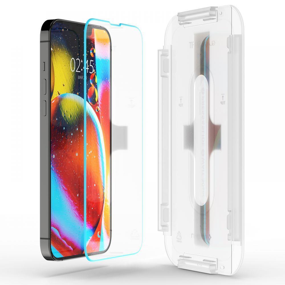 Spigen GlastR EZ FIT HD Screen Protector for Apple iPhone 17e / 16e / 14 / 13 Pro, Tempered Glass, Full Glue AGL03724