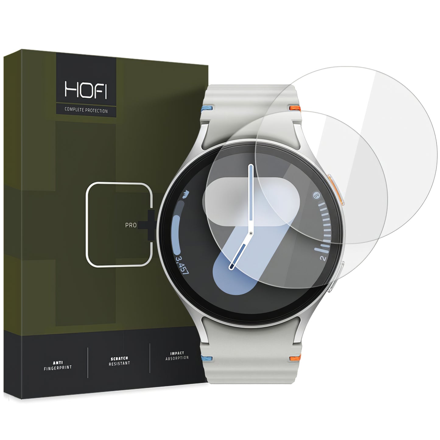 HOFI Glass PRO+ Protection Film for Samsung Galaxy Watch7 / Watch6 / Watch5 / Watch4 44mm Series, Set of 2 pieces, Tempered Glass