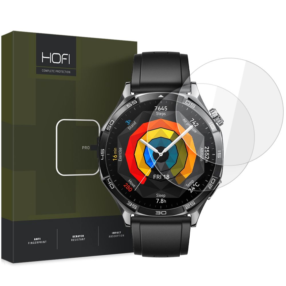 HOFI Glass PRO+ Protection Film for Huawei Watch GT 5 46mm, Set of 2 pieces, Tempered Glass