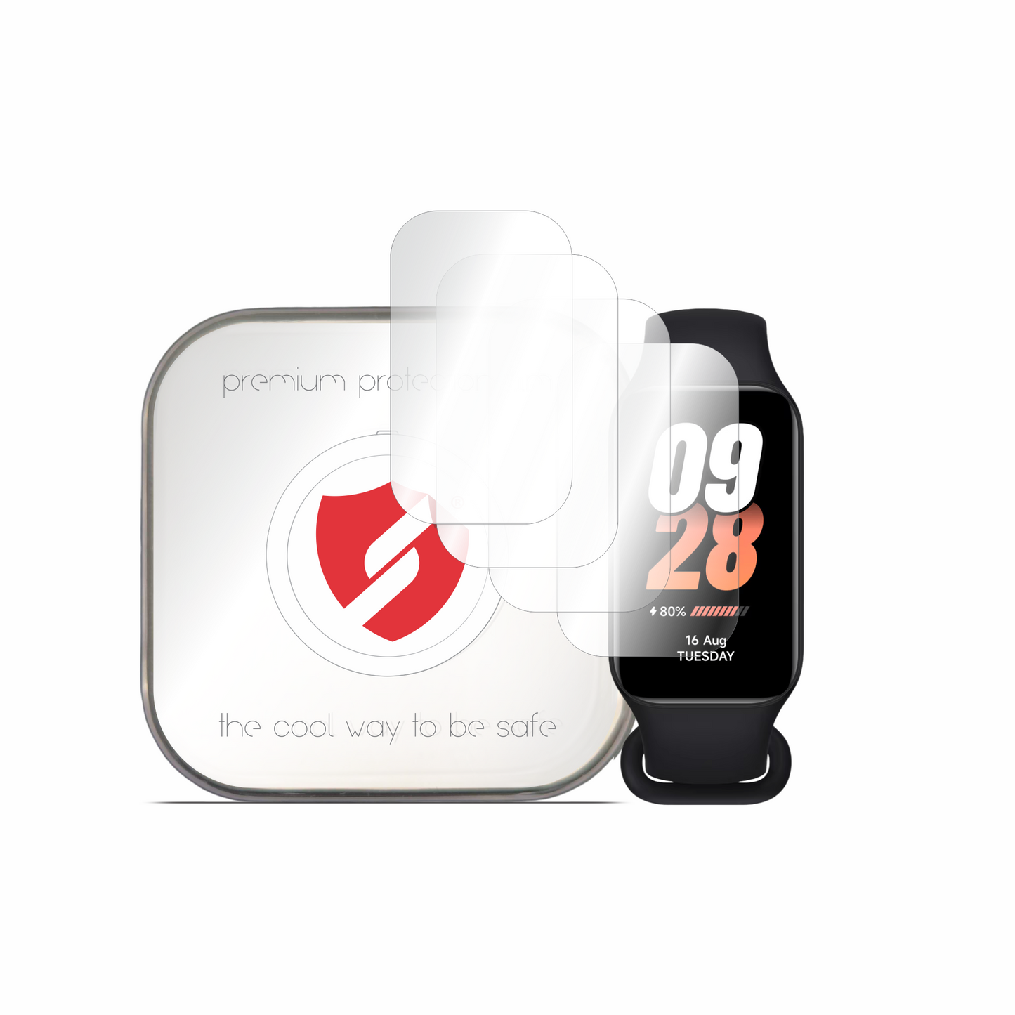 Smart Protection Premium Classic Screen Protector for Xiaomi Smart Band 8 Active, Set of 4 pieces, Plastic