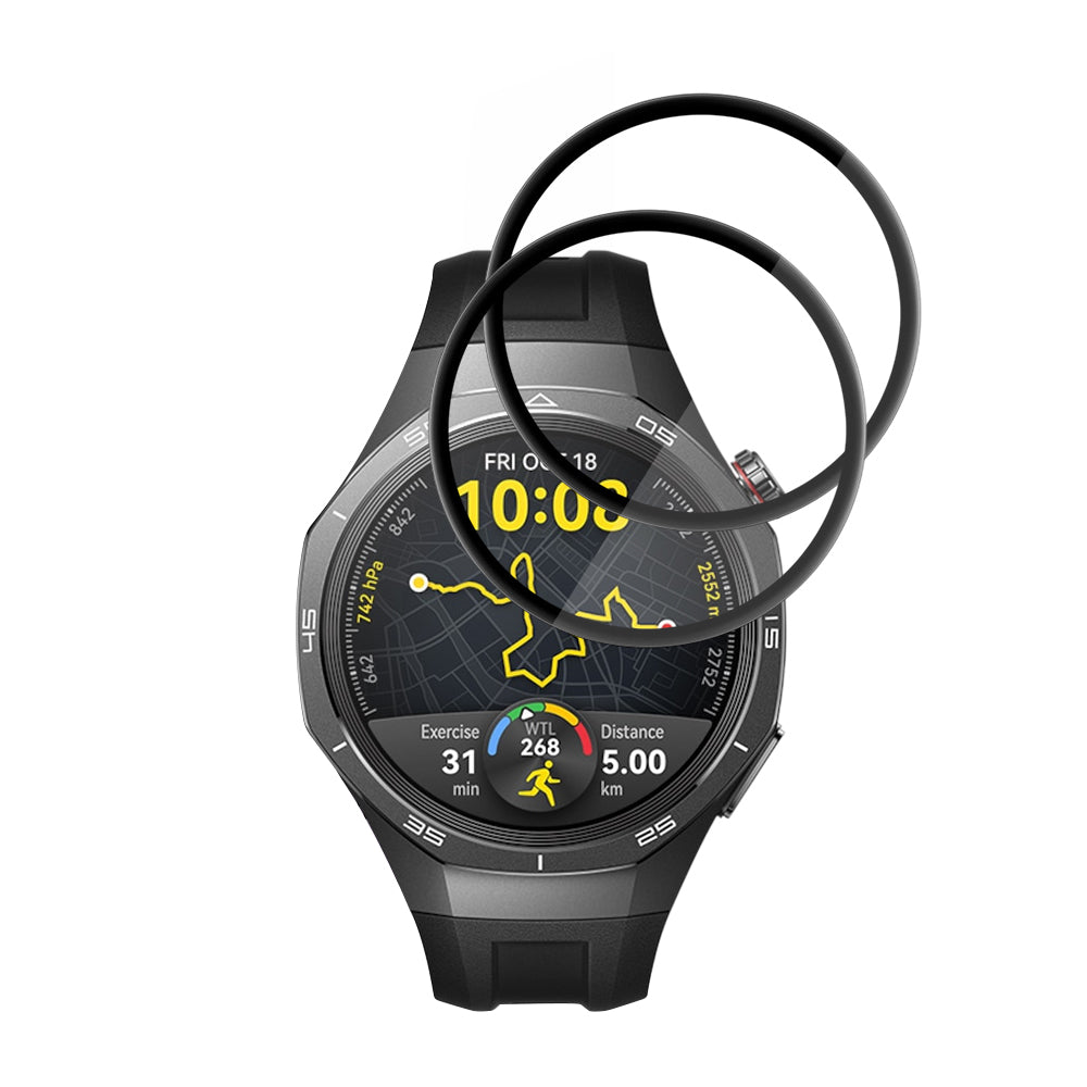 Techsuit Nano Flex Protection Film for Huawei Watch GT 5 Pro 46mm, Set of 2 Pieces, Plastic, Black
