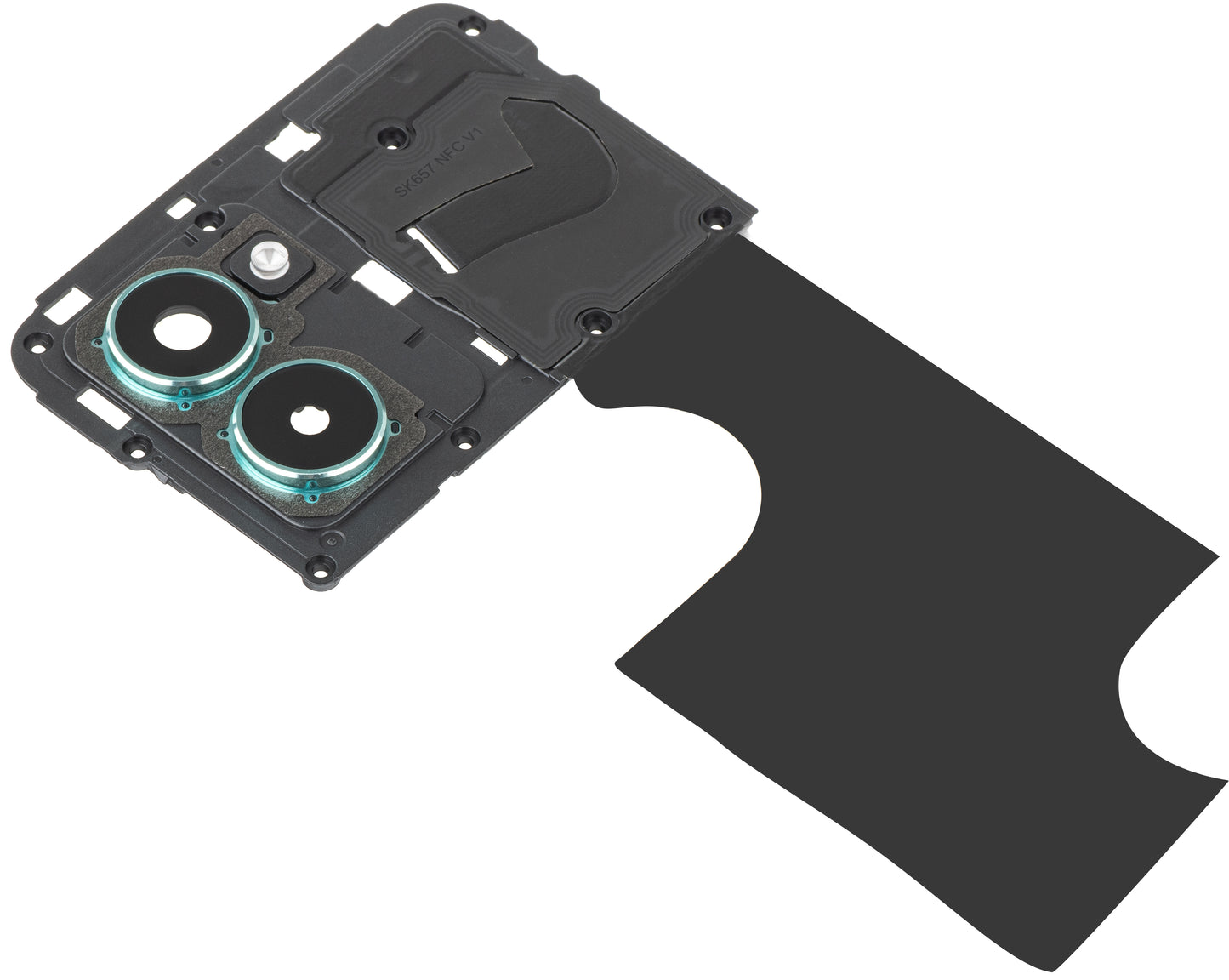 Rear Camera Glass - Flash - Inner Frame HMD Pulse Pro, with Frame, Green (Glacier Green), Service Pack 286954440