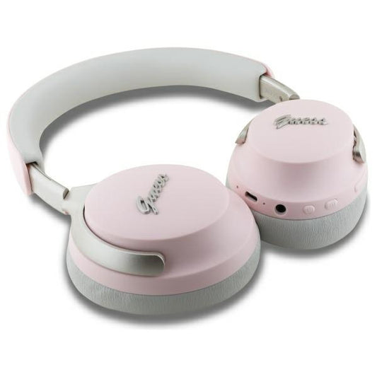 Handsfree Bluetooth Guess Metal Script Logo, A2DP, ANC, Pink