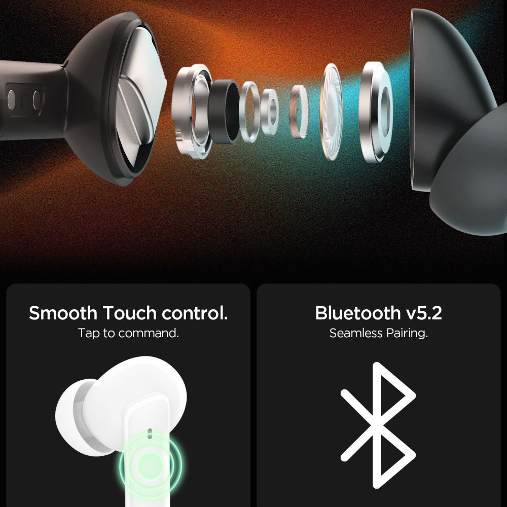 Handsfree Bluetooth Spigen SA2402, TWS, ANC, Black ASD07888