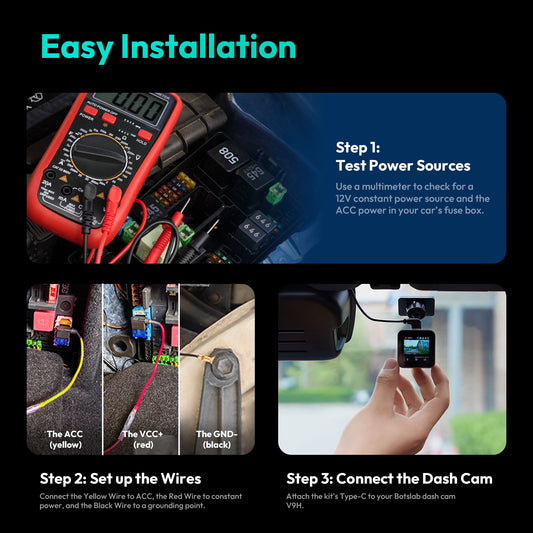 Hardwire Botslab for G500H Pro / V9H / HK50 Camera