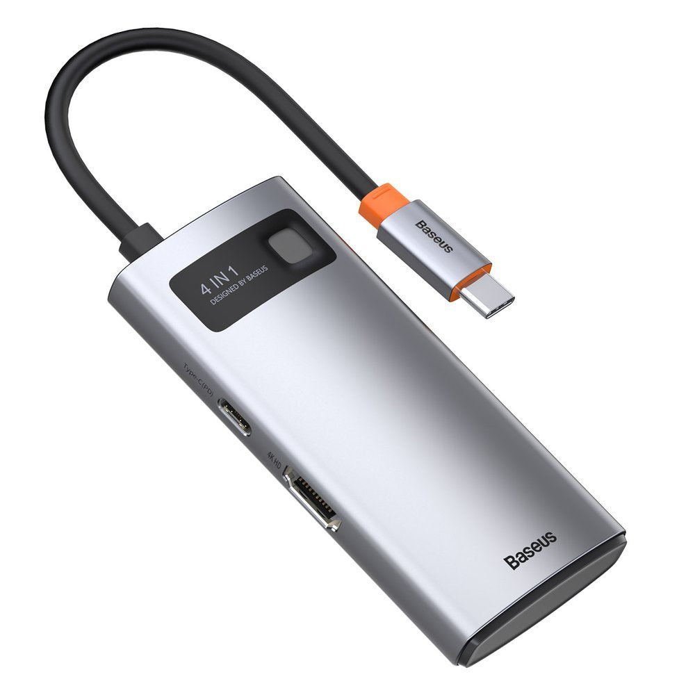USB-C Hub Baseus Metal Gleam, 2 x USB-A - 1 x USB-C - 1 x HDMI, Grey CAHUB-CY0G