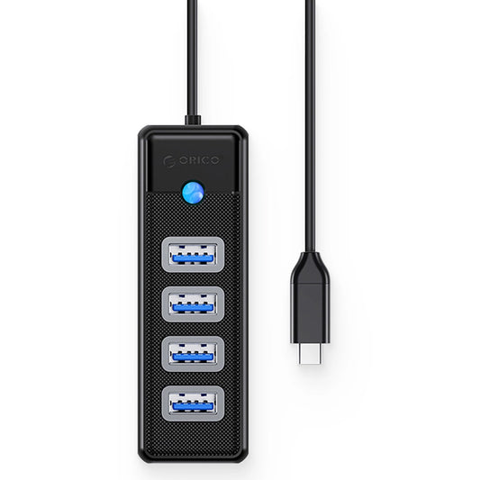 Orico PW4U-C3 USB-C Hub, 4 x USB-A 3.0, Black
