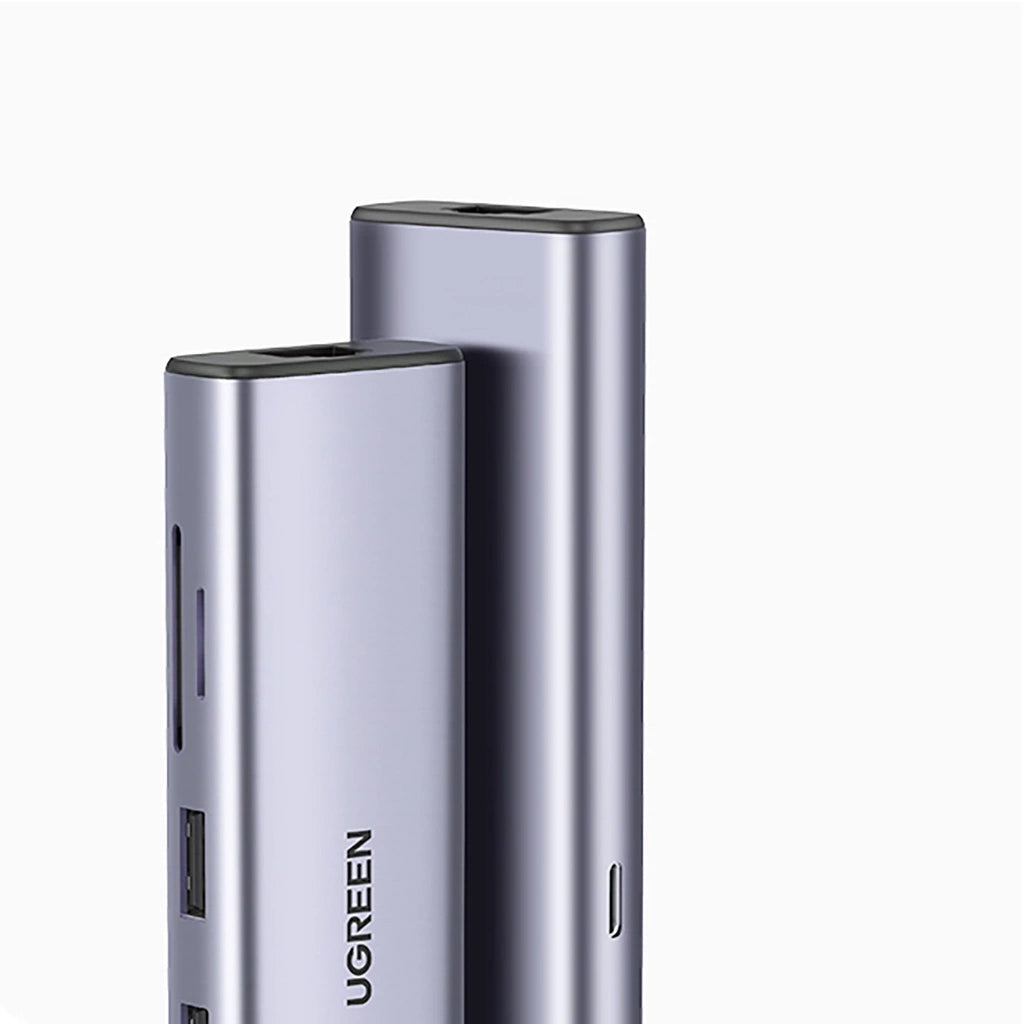 UGREEN CM512 USB-C Hub (90568), 2 x USB-A 3.0 - 1 x USB-C - 1 x HDMI - 1 x RJ45 - 1 x SD - 1 x microSD, Gray