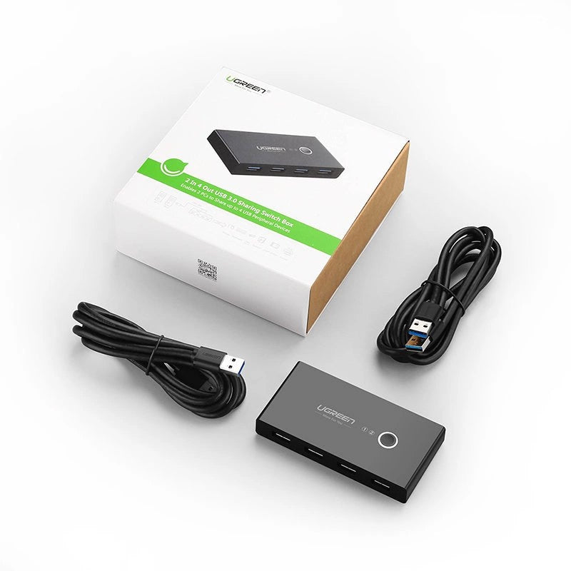 UGREEN US216 Two Sharing Switch Box USB, 4 x USB-A 3.0, Black