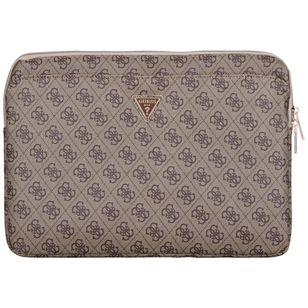 Guess 4G Triangle Logo Case for 14-inch Laptop, Brown