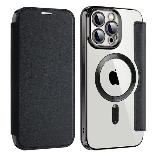 MagSafe Case for Apple iPhone 14 Pro Max, Techsuit, SmartMag Book, Black