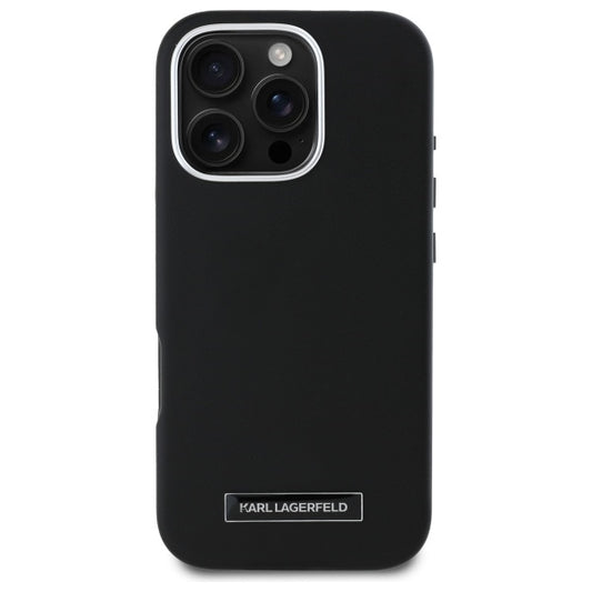 MagSafe Case for Apple iPhone 16 Pro, Karl Lagerfeld, FW Metal Plate, Black