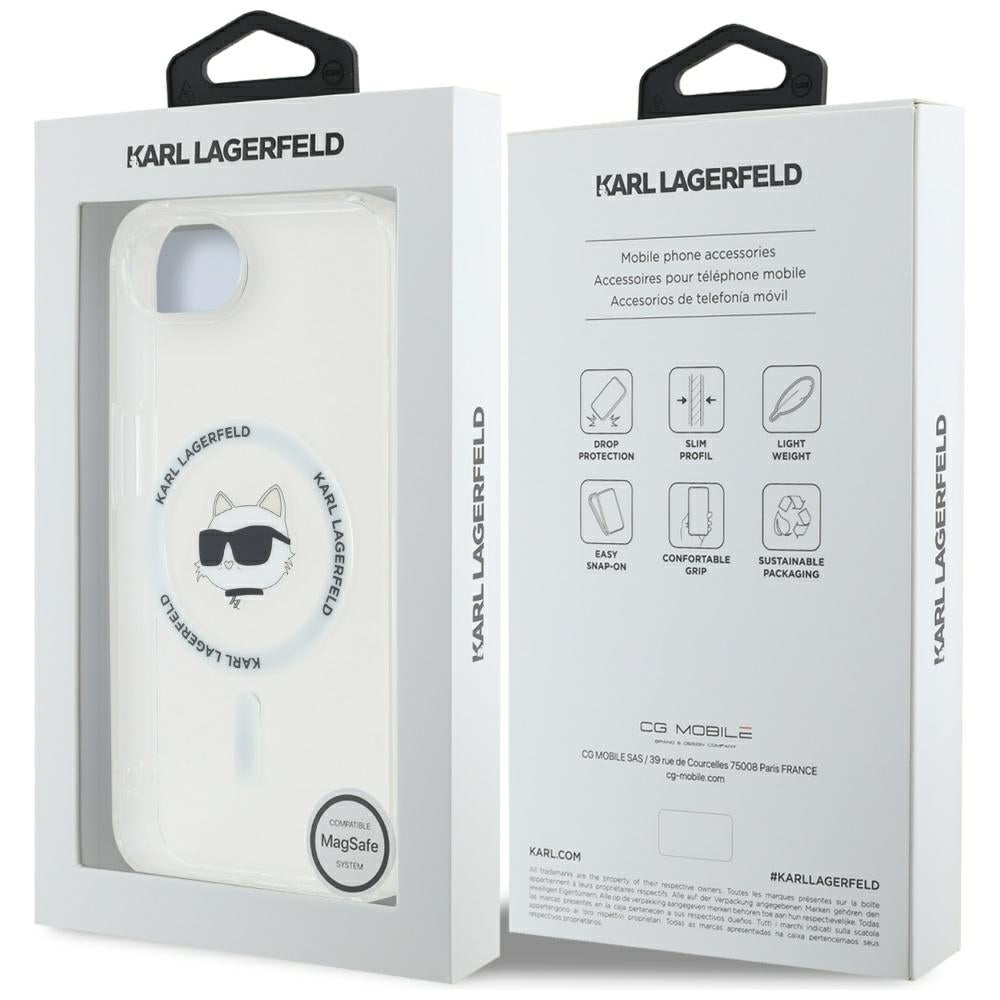 MagSafe Case for Apple iPhone 17e / 16e, Karl Lagerfeld, IML Choupette's Head, White