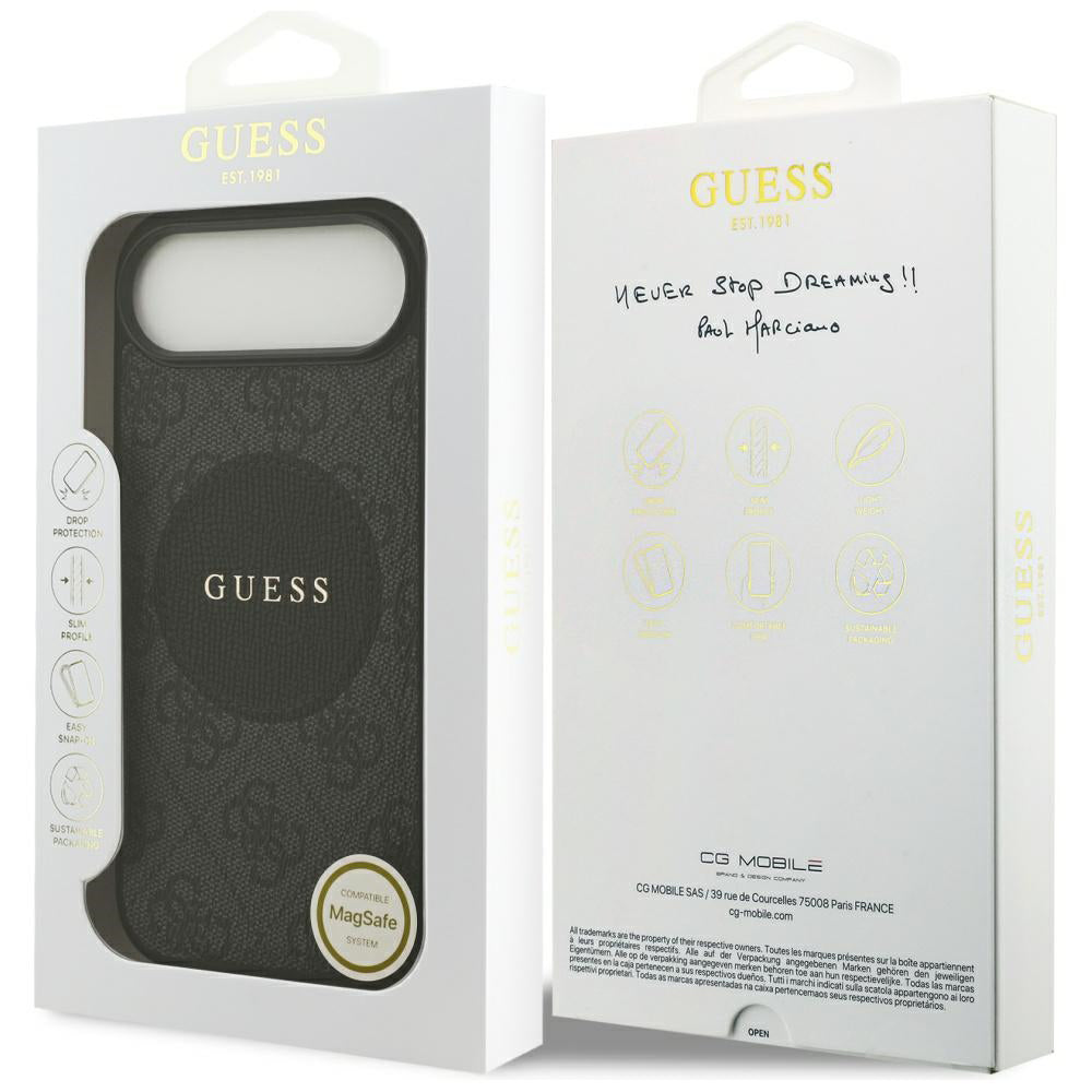 MagSafe Case for Apple iPhone 17 Air, Guess, 4G Circle Classic Logo, Black