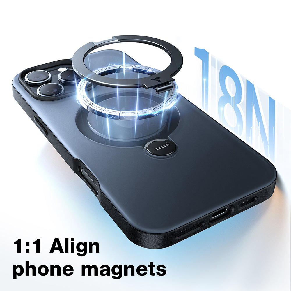 MagSafe Case for Apple iPhone 17 Air, Torras, Ostand Spin, Black