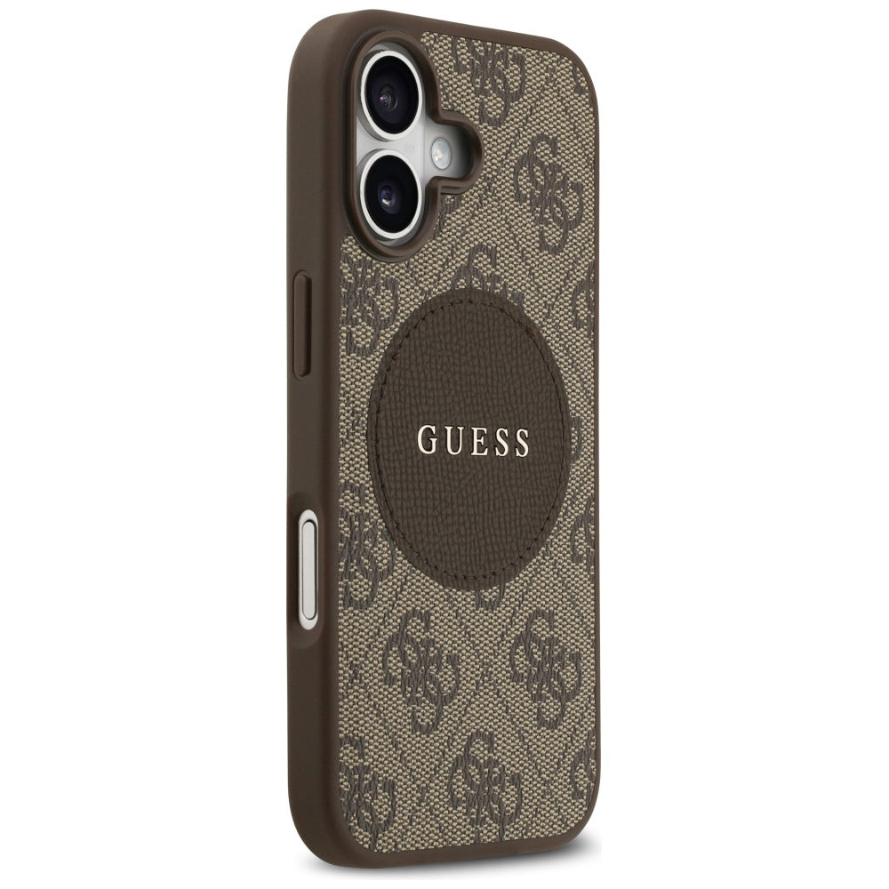 MagSafe Case for Apple iPhone 17, Guess, 4G Circle Classic Logo, Brown