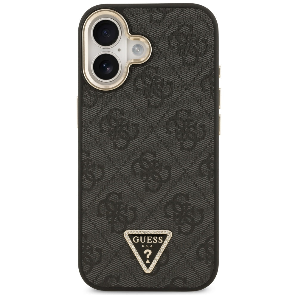 MagSafe Case for Apple iPhone 17, Guess, 4G Triangle Diamond Logo, Black
