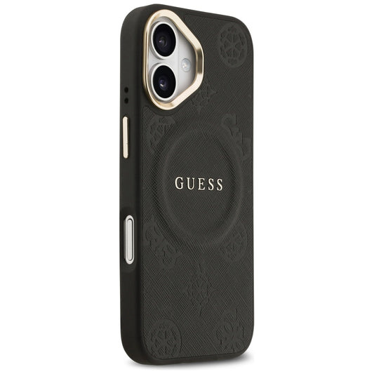 MagSafe Case for Apple iPhone 17, Guess, Peony Hot Stamp, Black