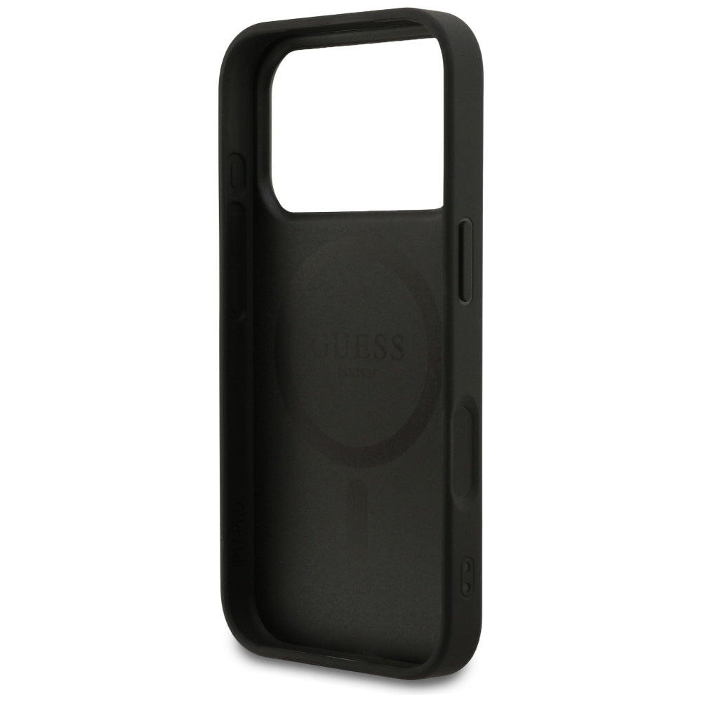 MagSafe Case for Apple iPhone 17 Pro, Guess, 4G Small and Classic Logo, Black