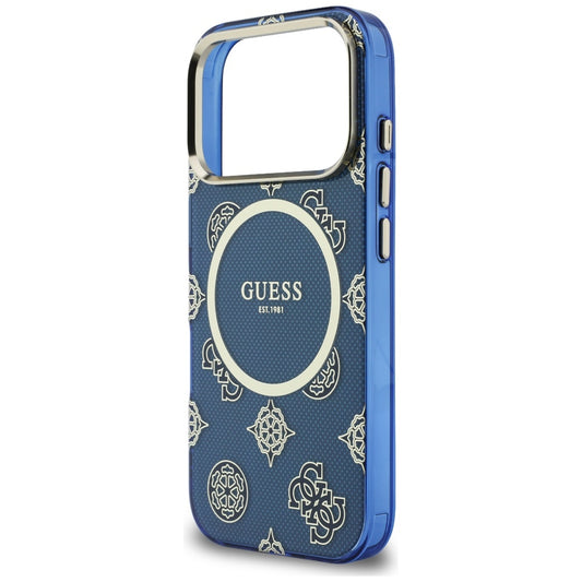 MagSafe Case for Apple iPhone 17 Pro, Guess, IML Peony Dot, Blue