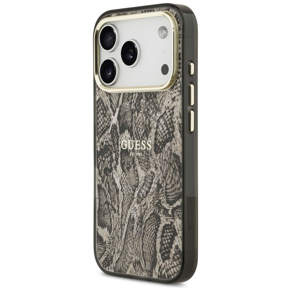 MagSafe Case for Apple iPhone 17 Pro, Guess, Python Pattern, Brown