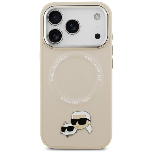MagSafe Case for Apple iPhone 17 Pro, Karl Lagerfeld, Karl & Choupette Pins, Beige