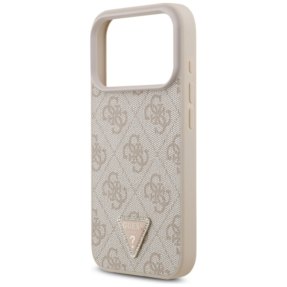 MagSafe Case for Apple iPhone 17 Pro Max, Guess, 4G Triangle Strass, Pink