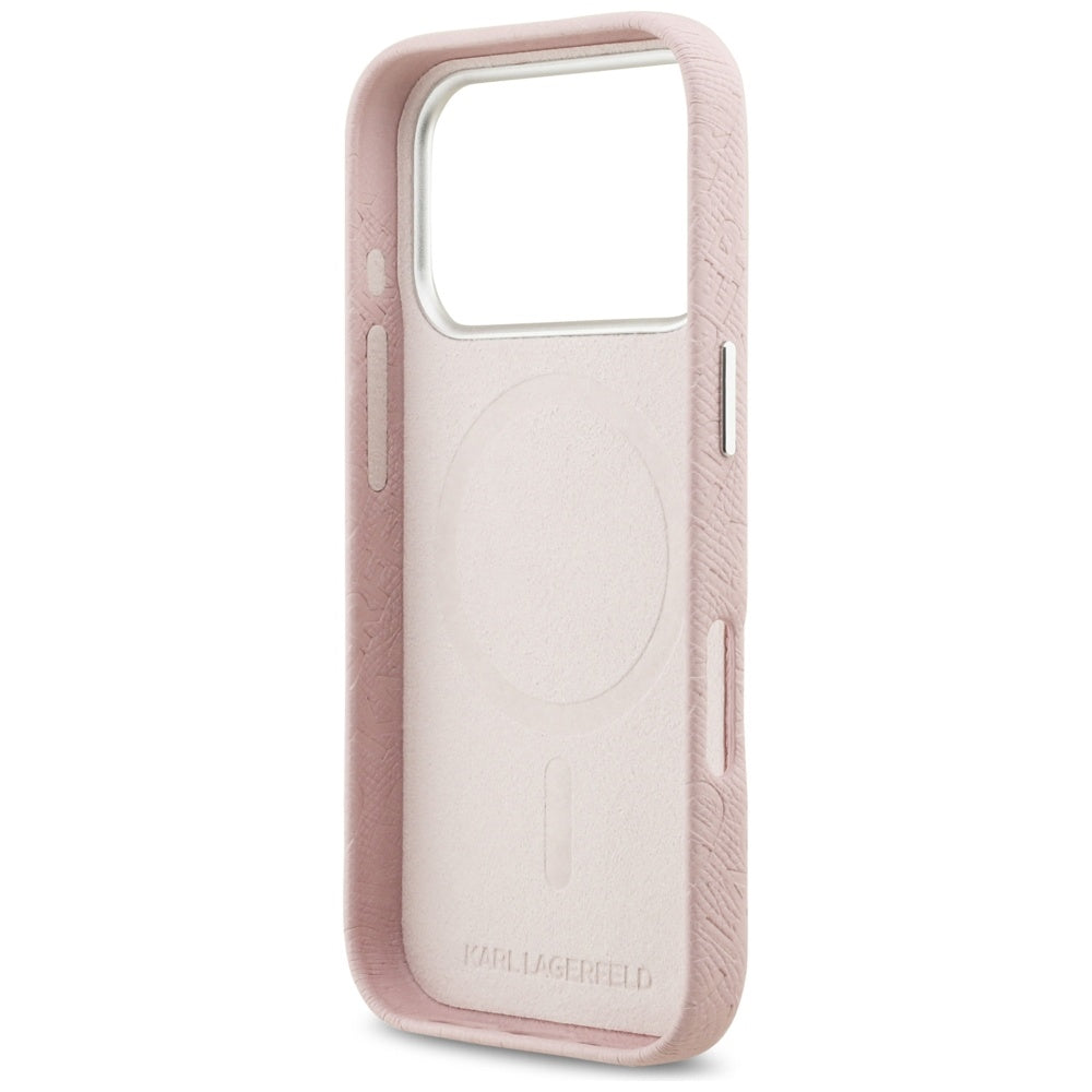 MagSafe Case for Apple iPhone 17 Pro Max, Karl Lagerfeld, FW Stamped Karl, Pink