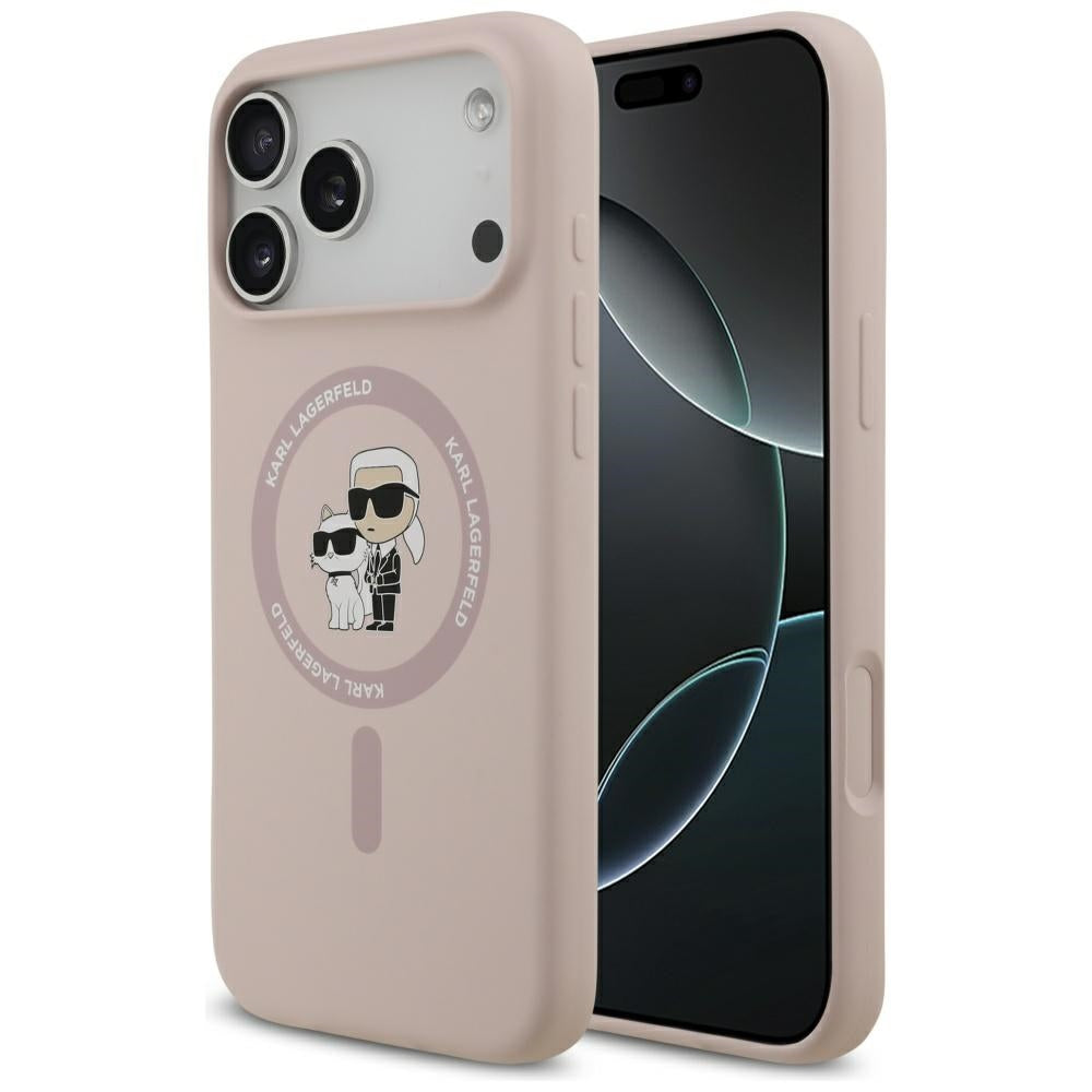 MagSafe Case for Apple iPhone 17 Pro Max, Karl Lagerfeld, Ring Karl & Choupette, Pink