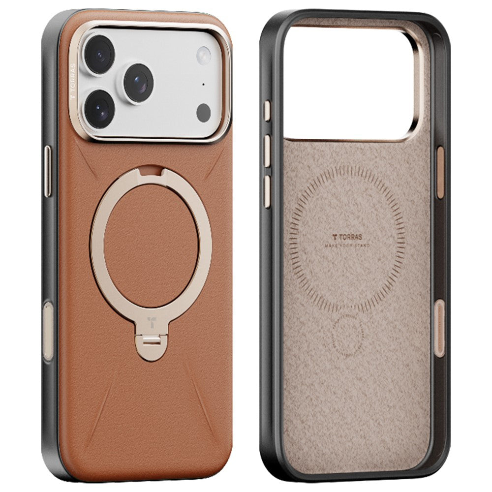 MagSafe Case for Apple iPhone 17 Pro Max, Torras, QPRO Leather, Brown