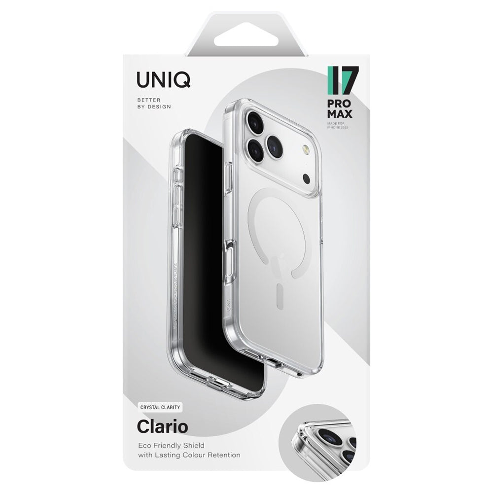 MagSafe Case for Apple iPhone 17 Pro Max, UNIQ, Clario MagClick, Transparent