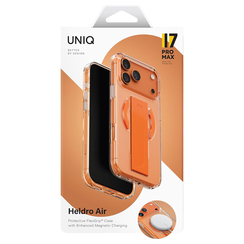 MagSafe Case for Apple iPhone 17 Pro Max, UNIQ, Heldro Air MagClick, Transparent Gray