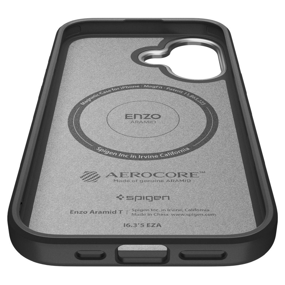 MagSafe Case for Apple iPhone 17, Spigen, Enzo Aramid T, Black Silver ACS09989