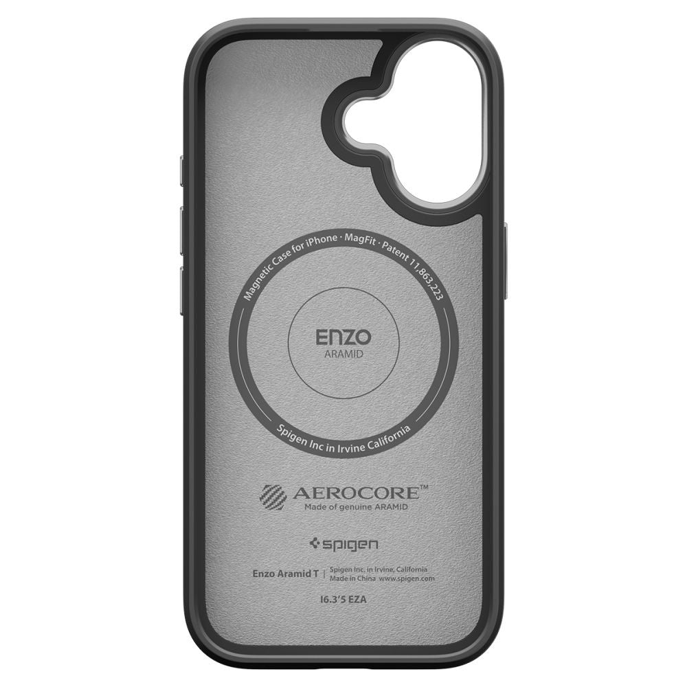 MagSafe Case for Apple iPhone 17, Spigen, Enzo Aramid T, Black Silver ACS09989
