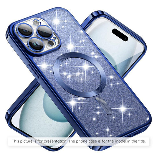 MagSafe Case for Apple iPhone 17, Techsuit, Luxury Glitter, Blue