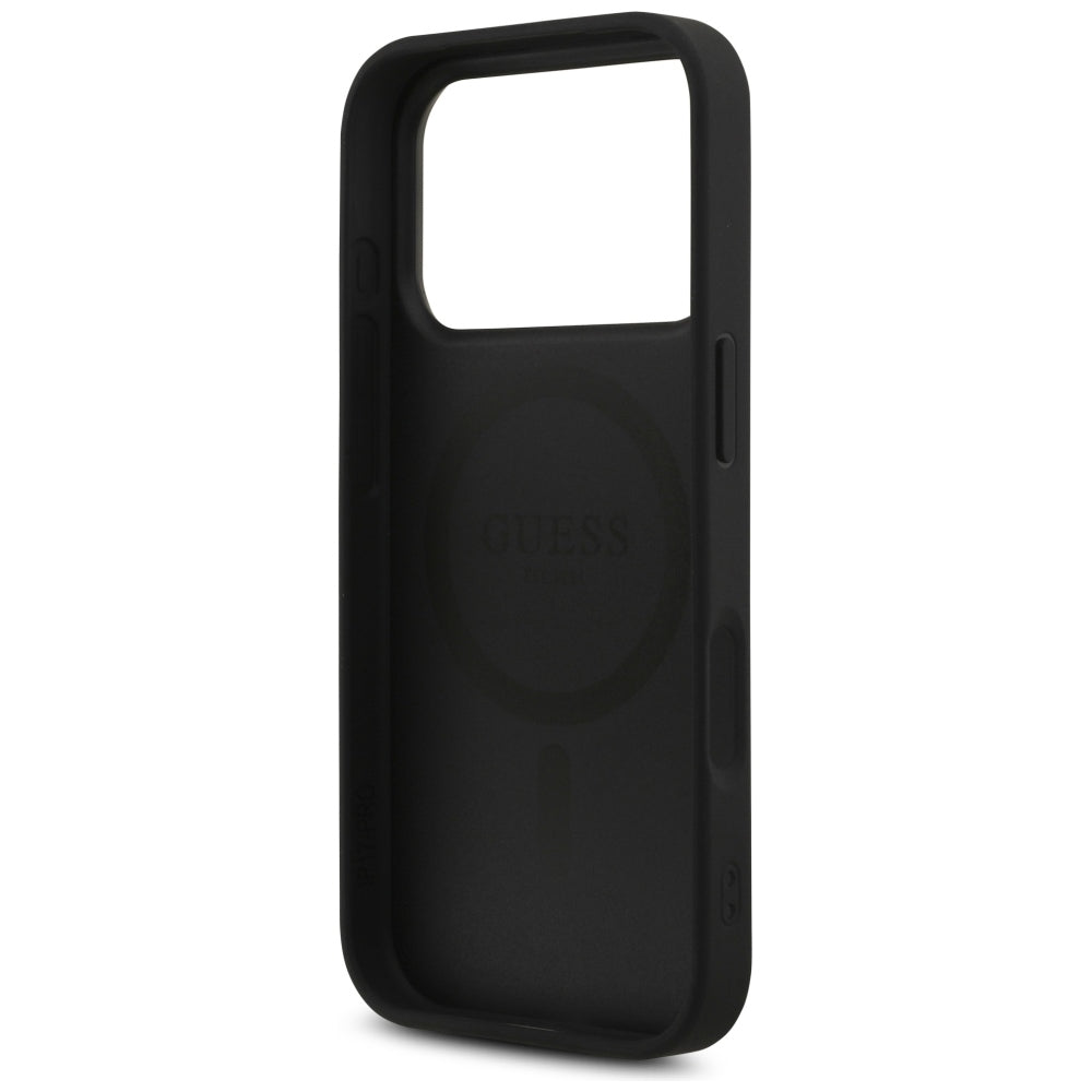 MagSafe Case for Apple iPhone 18 Pro / 17 Pro, Guess, 4G Triangle Strass, Black