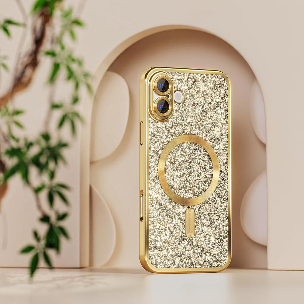 MagSafe Case for Apple iPhone 18 Pro / 17 Pro, Techsuit, Luxury Glitter, Black