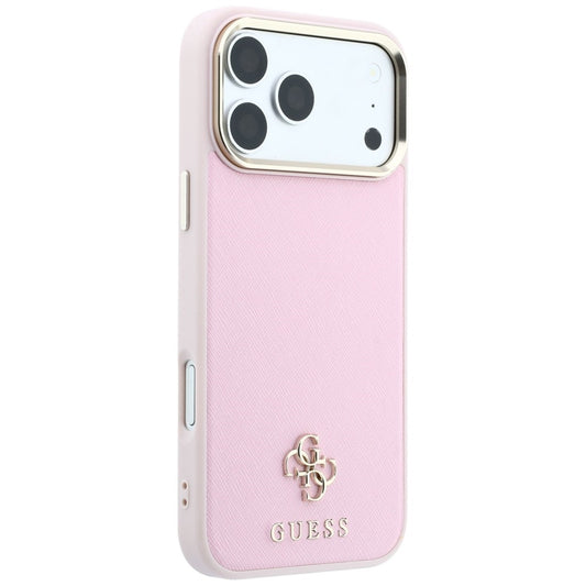 MagSafe Case for Apple iPhone 18 Pro Max / 17 Pro Max, Guess, Saffiano Small 4G Classic, Pink