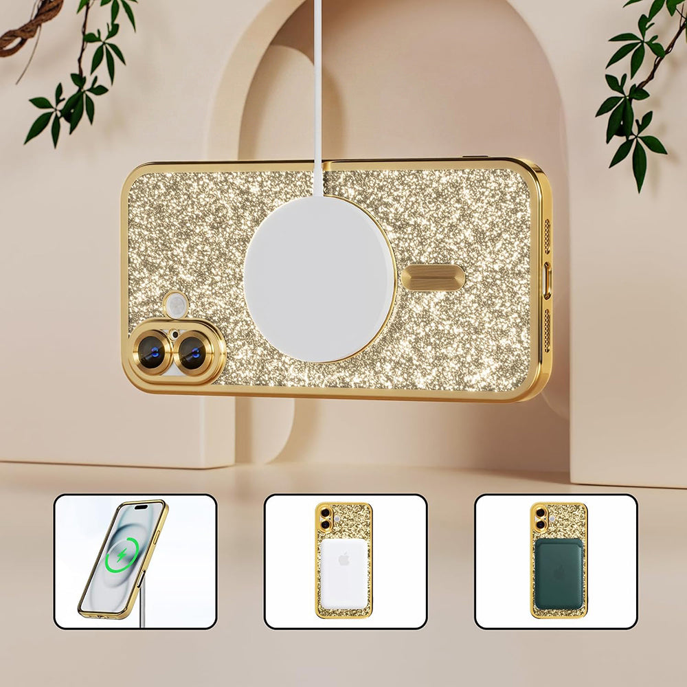 MagSafe Case for Apple iPhone 18 Pro Max / 17 Pro Max, Techsuit, Luxury Glitter, Light Purple