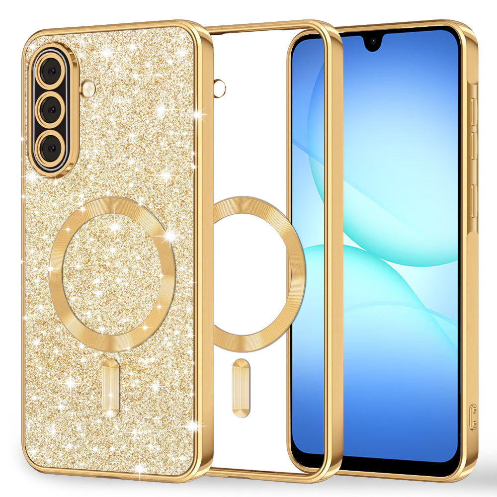 MagSafe Case for Samsung Galaxy A17 4G / A17 5G, Techsuit, Luxury Glitter, Gold