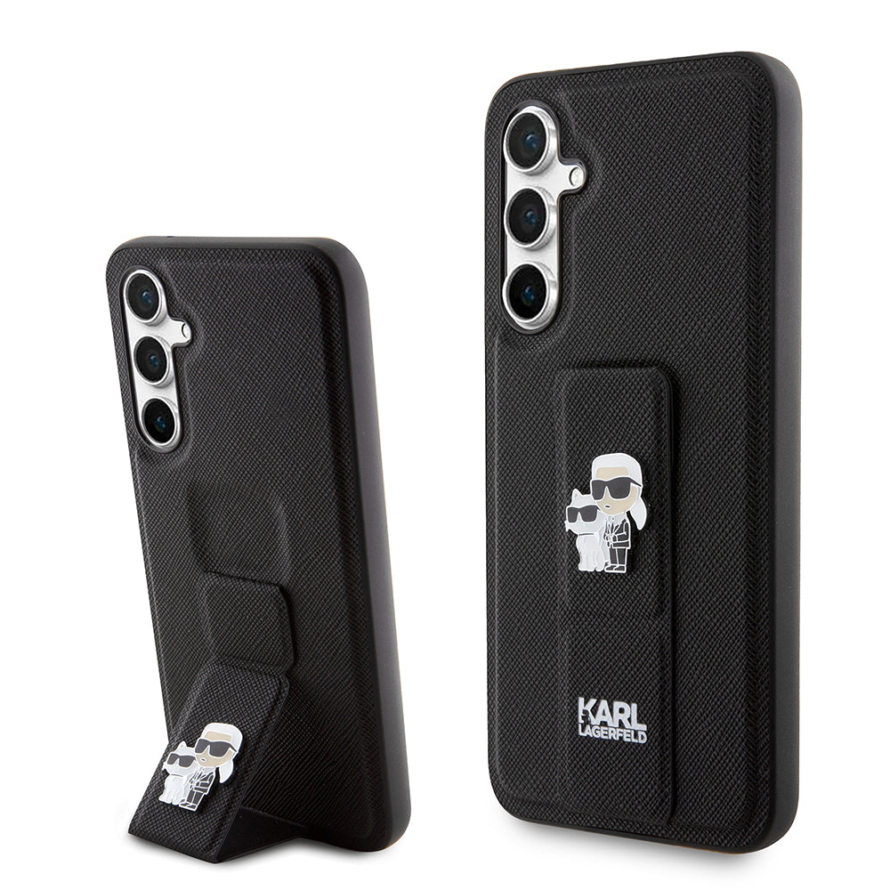 MagSafe Case for Samsung Galaxy S23 FE S711, Karl Lagerfeld, Saffiano Gripstand Karl & Choupette, Blue