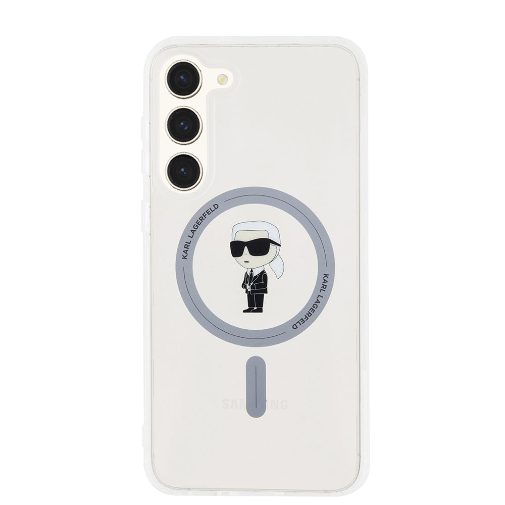 MagSafe Case for Samsung Galaxy S23+ S916, Karl Lagerfeld, IML Ikonik Karl, Transparent