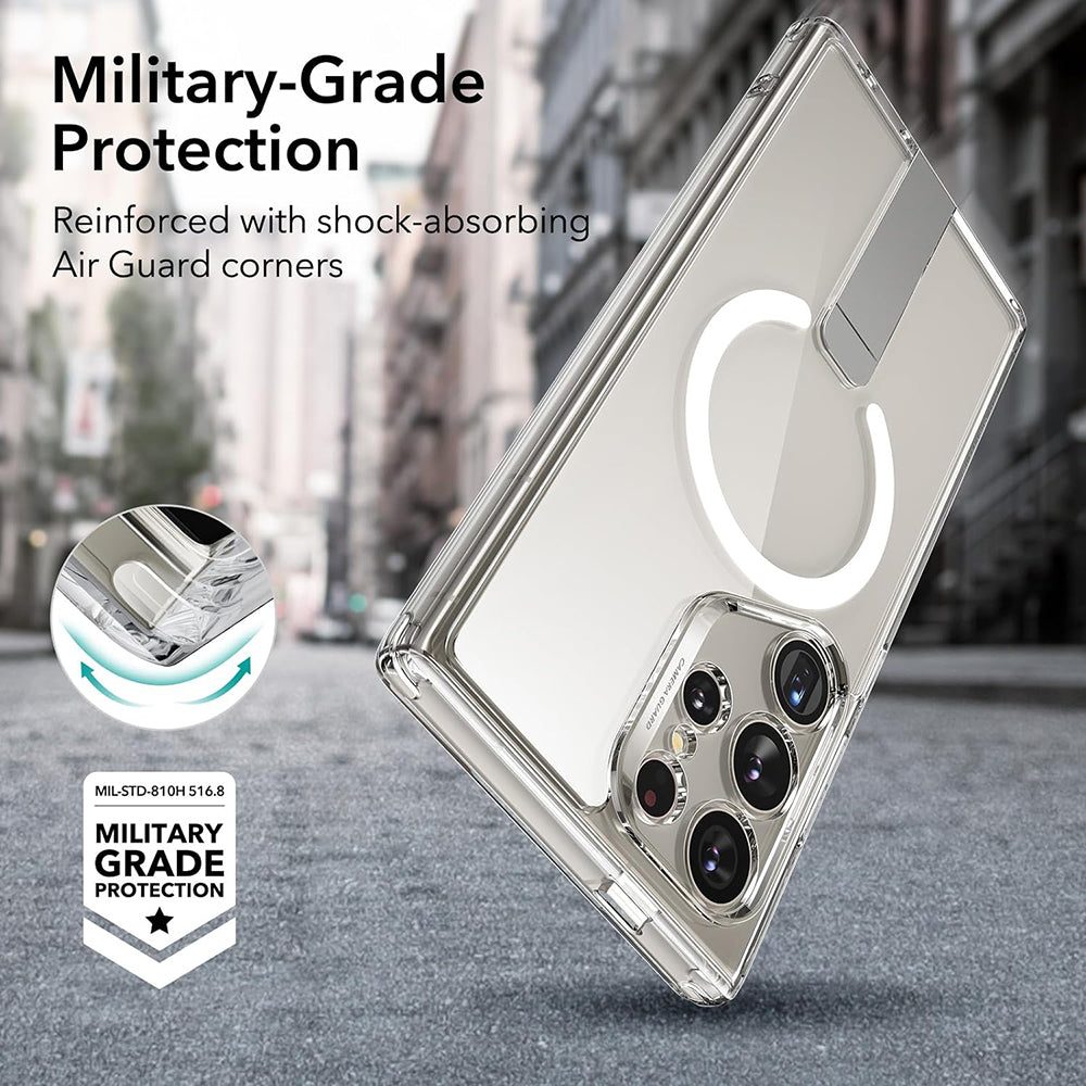 MagSafe Case for Samsung Galaxy S24 Ultra S928, ESR, Boost Flickstand, Transparent
