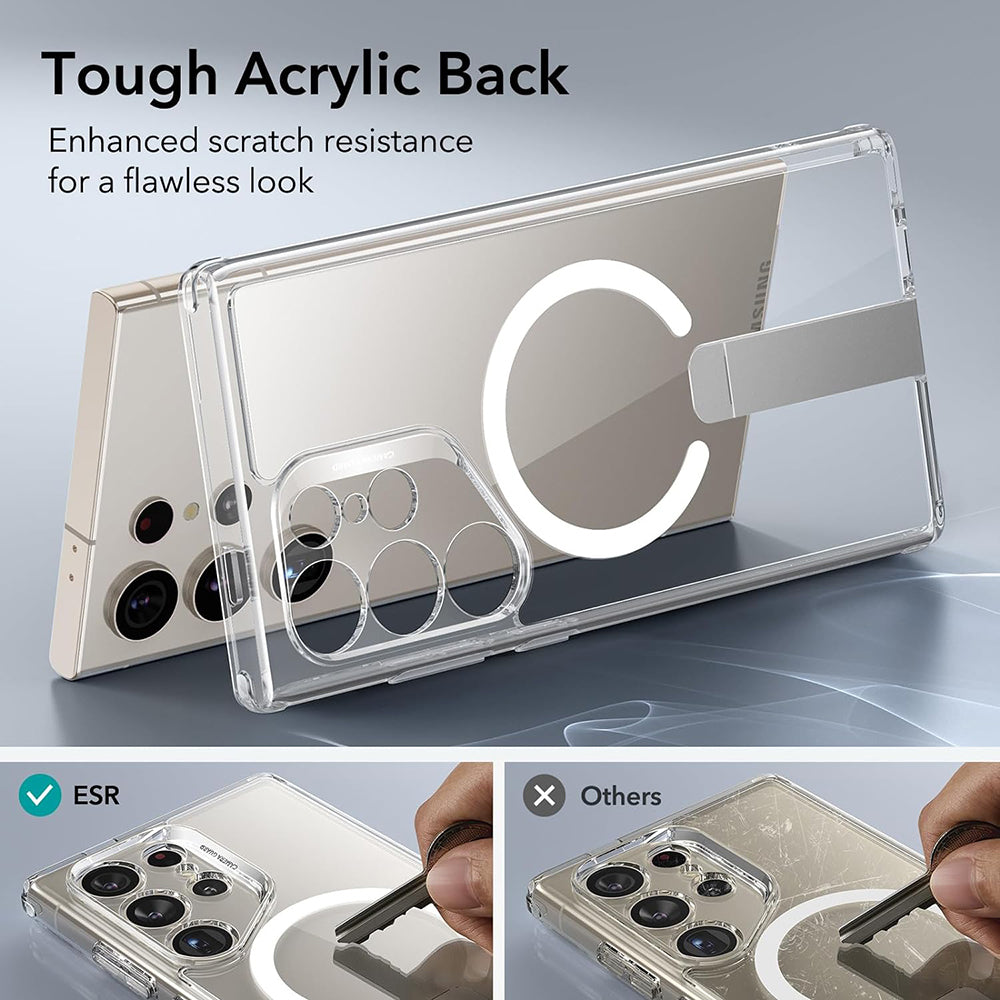 MagSafe Case for Samsung Galaxy S24 Ultra S928, ESR, Boost Flickstand, Transparent