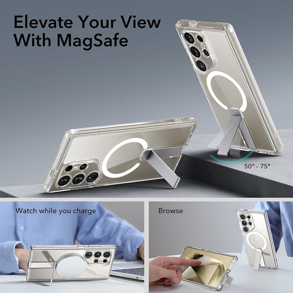 MagSafe Case for Samsung Galaxy S24 Ultra S928, ESR, Boost Flickstand, Transparent